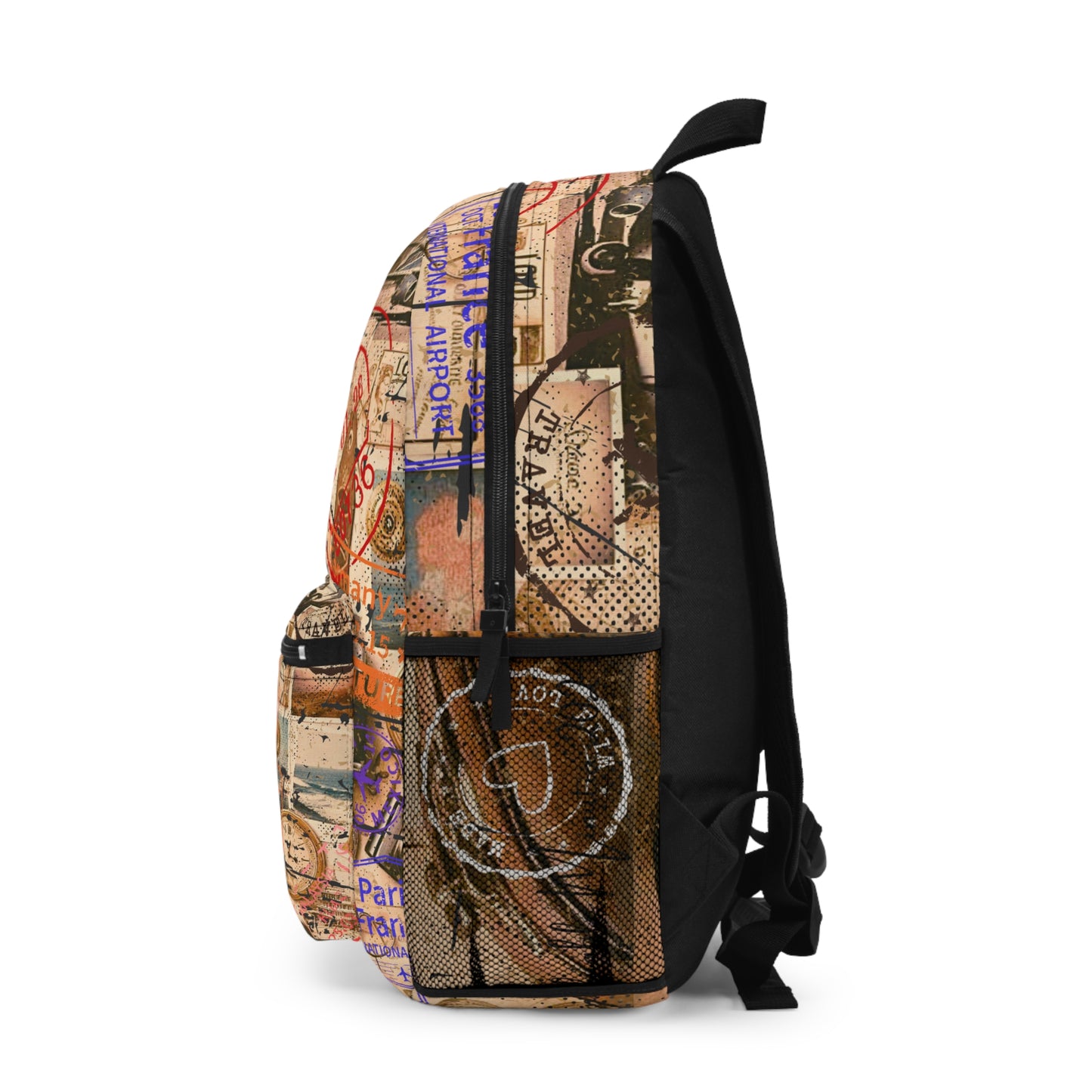 “Seasoned Traveler” – Retro Passport Print Backpack