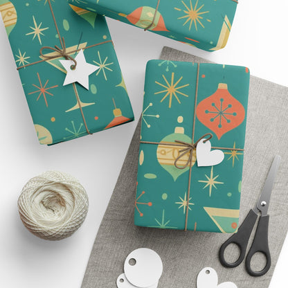 Atomic Christmas Cocktail – Mid-Century Holiday Wrapping Paper, Retro Martini Gift Wrap, 30" Roll (Matte/Gloss)