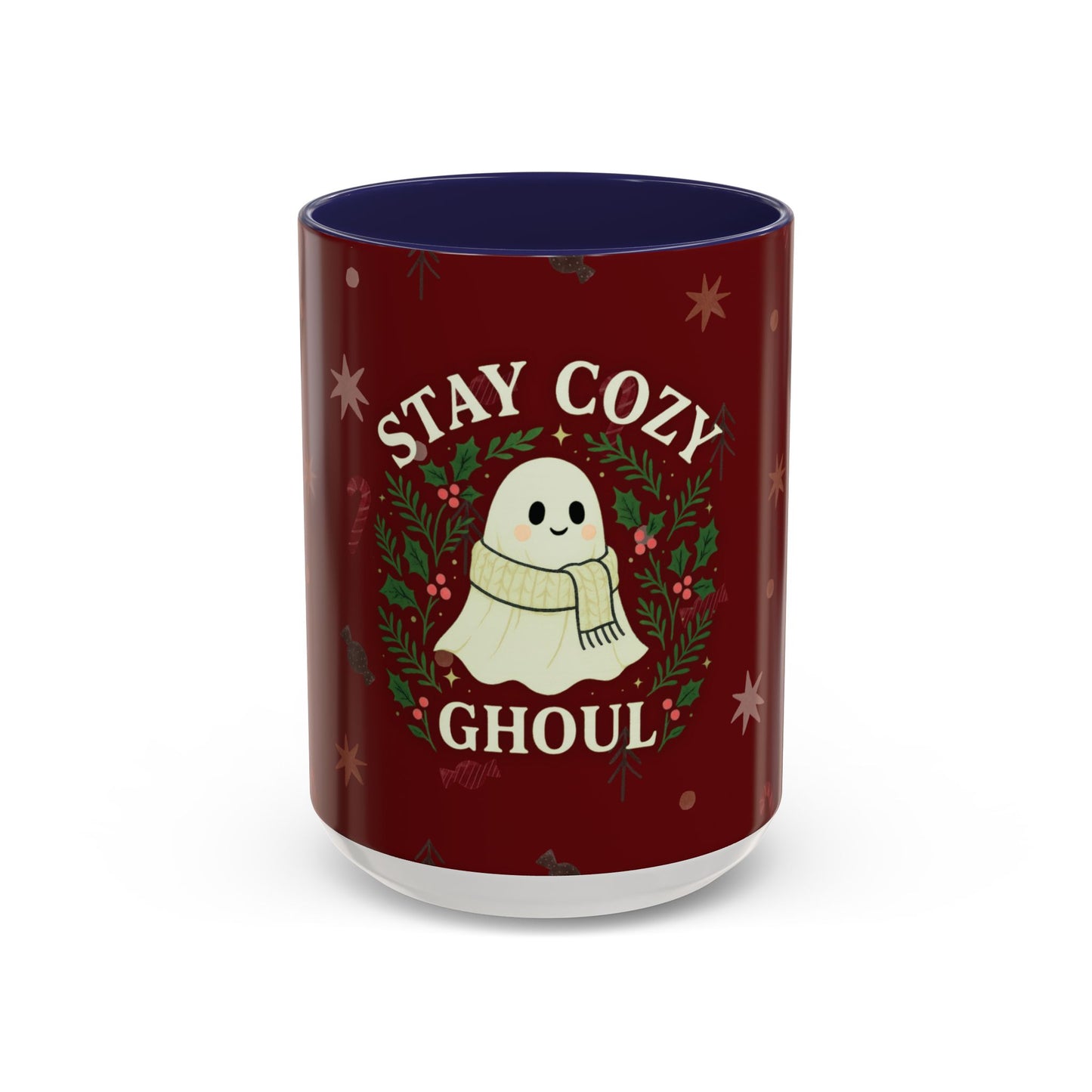 Stay Cozy Ghoul Ghost Holiday Coffee Mug – Funny Cute Christmas Accent Mug