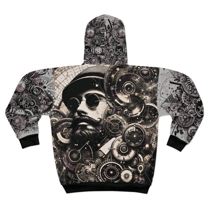 Cyber-Victorian Inventor — Steampunk AOP Zip-Up Hoodie