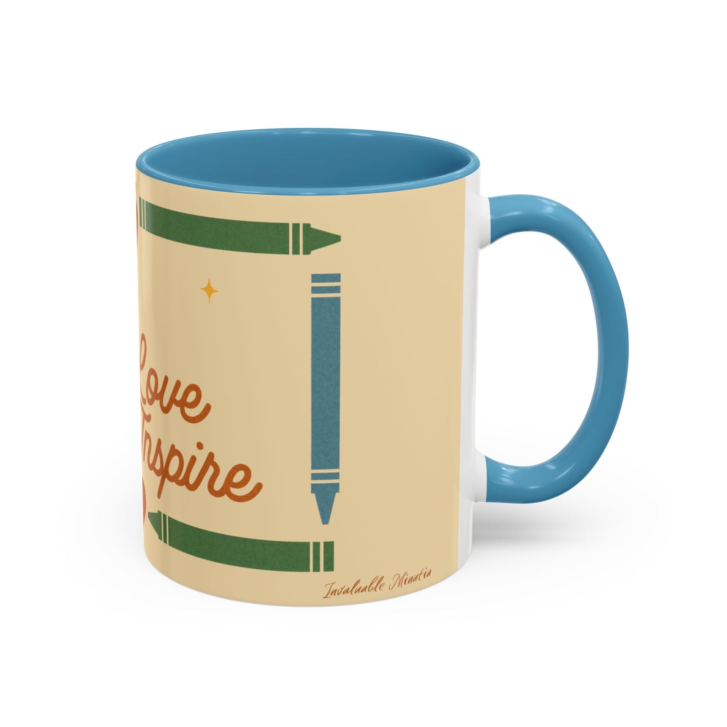 Teach Love Inspire Color Accent Mug (11oz/15oz) – Teacher Gift • Back to School • Durable Ceramic, Dishwasher & Microwave Safe
