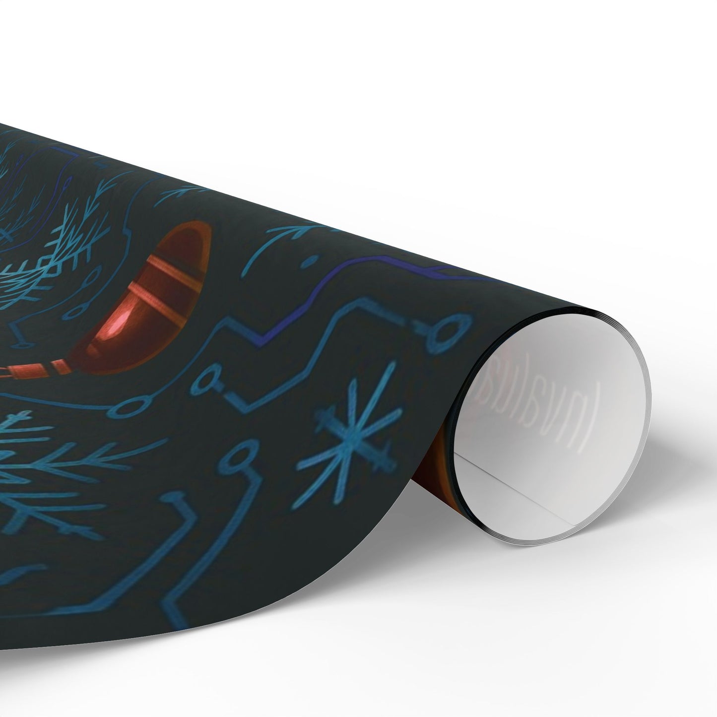 Cyber Yule Circuit – Luxury Christmas Wrapping Paper, Seamless Designer Gift Wrap, 30" Roll (Matte/Gloss)