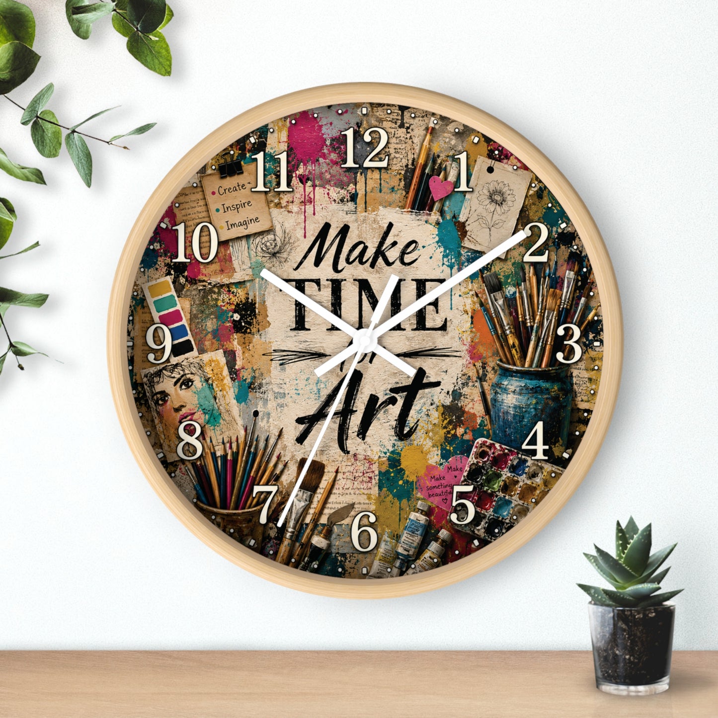 Make Time for Art Wall Clock | Art Teacher Classroom Decor