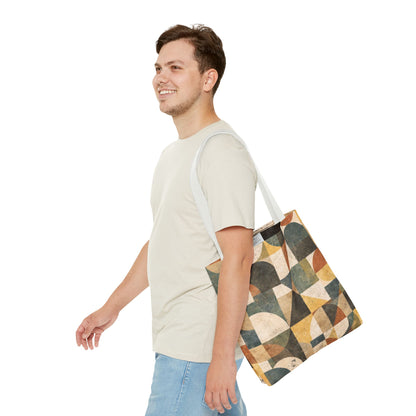 Mid-Century Geometric Canvas Tote Bag