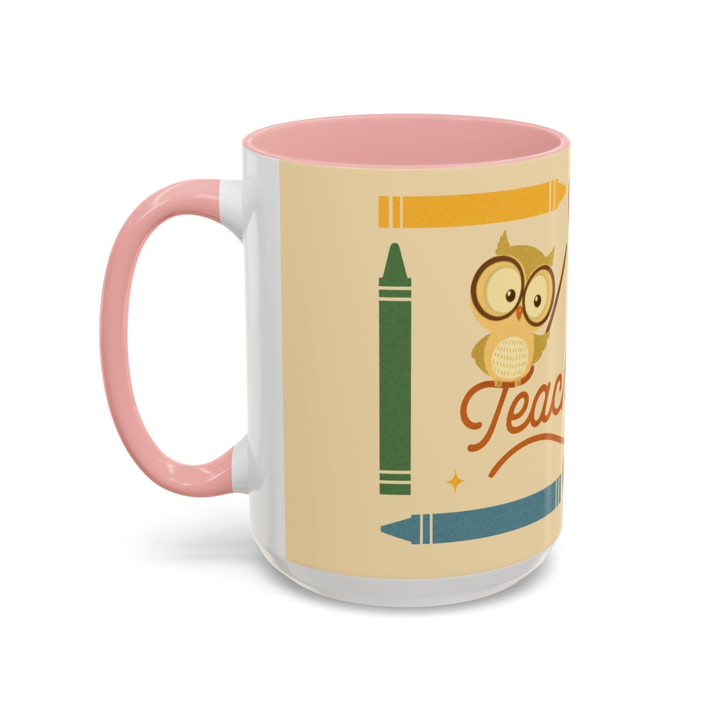 Teach Love Inspire Color Accent Mug (11oz/15oz) – Teacher Gift • Back to School • Durable Ceramic, Dishwasher & Microwave Safe
