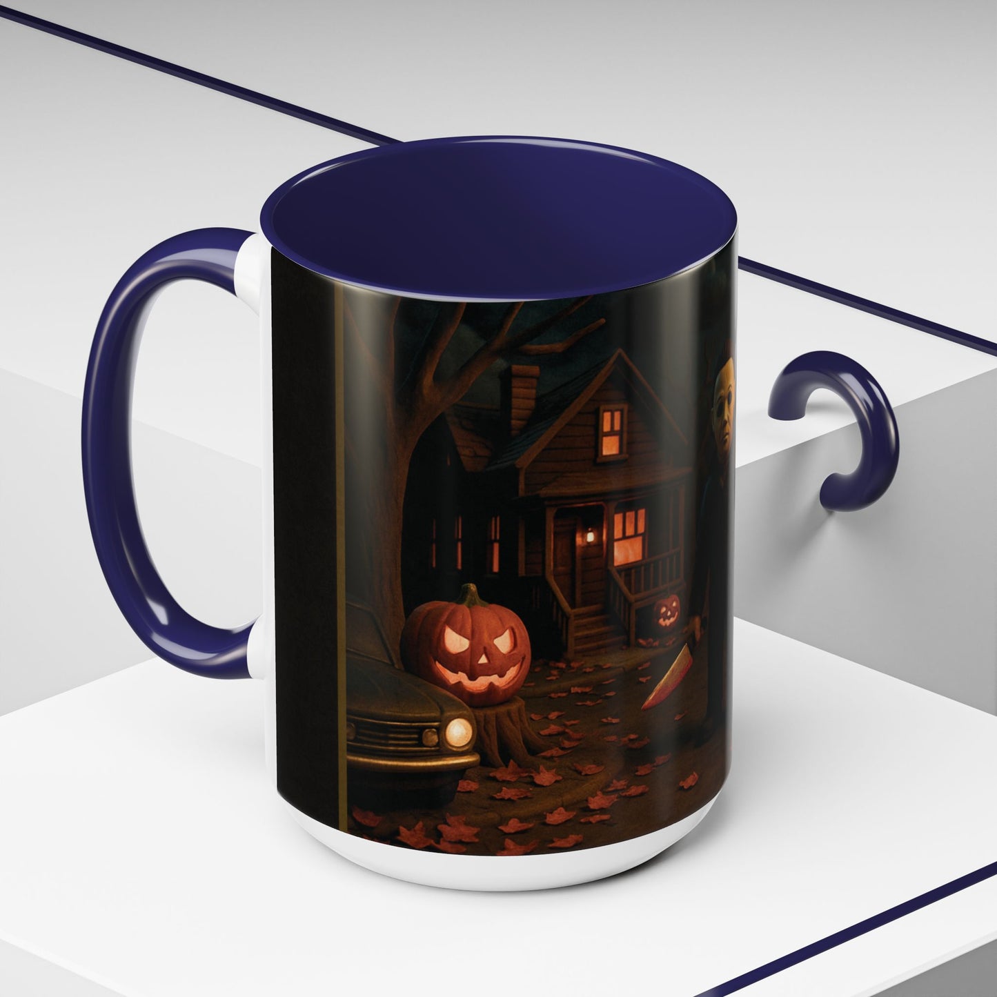 Clay-Style Slasher Halloween Night Mug | Accent Coffee Mug (11oz/15oz)