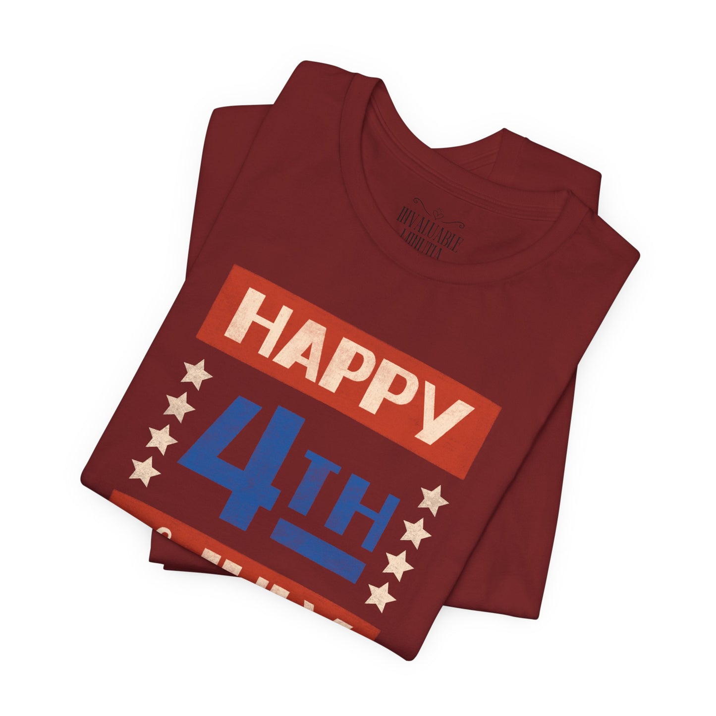 Happy 4th / Land of the Free Tee – Dual-Sided Print – Unisex Bella + Canvas Jersey T-Shirt