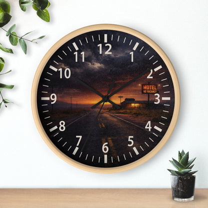Still Here - Desert Motel No Vacancy Road Premium Wall Clock