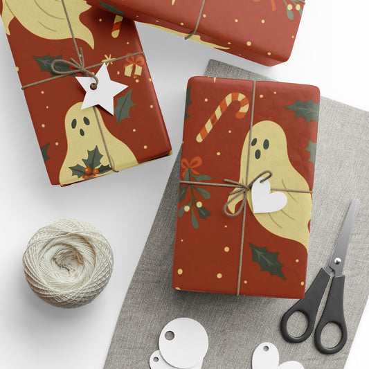 Vintage Holiday Ghosties - Luxury Holiday Wrapping Paper, Victorian Ghost Gift Wrap, 30" Roll (Matte/Gloss)