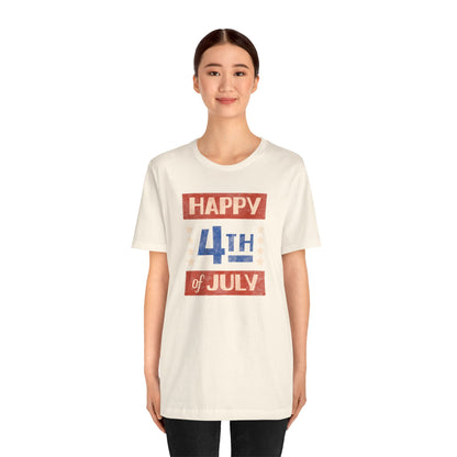 Happy 4th / Land of the Free Tee – Dual-Sided Print – Unisex Bella + Canvas Jersey T-Shirt