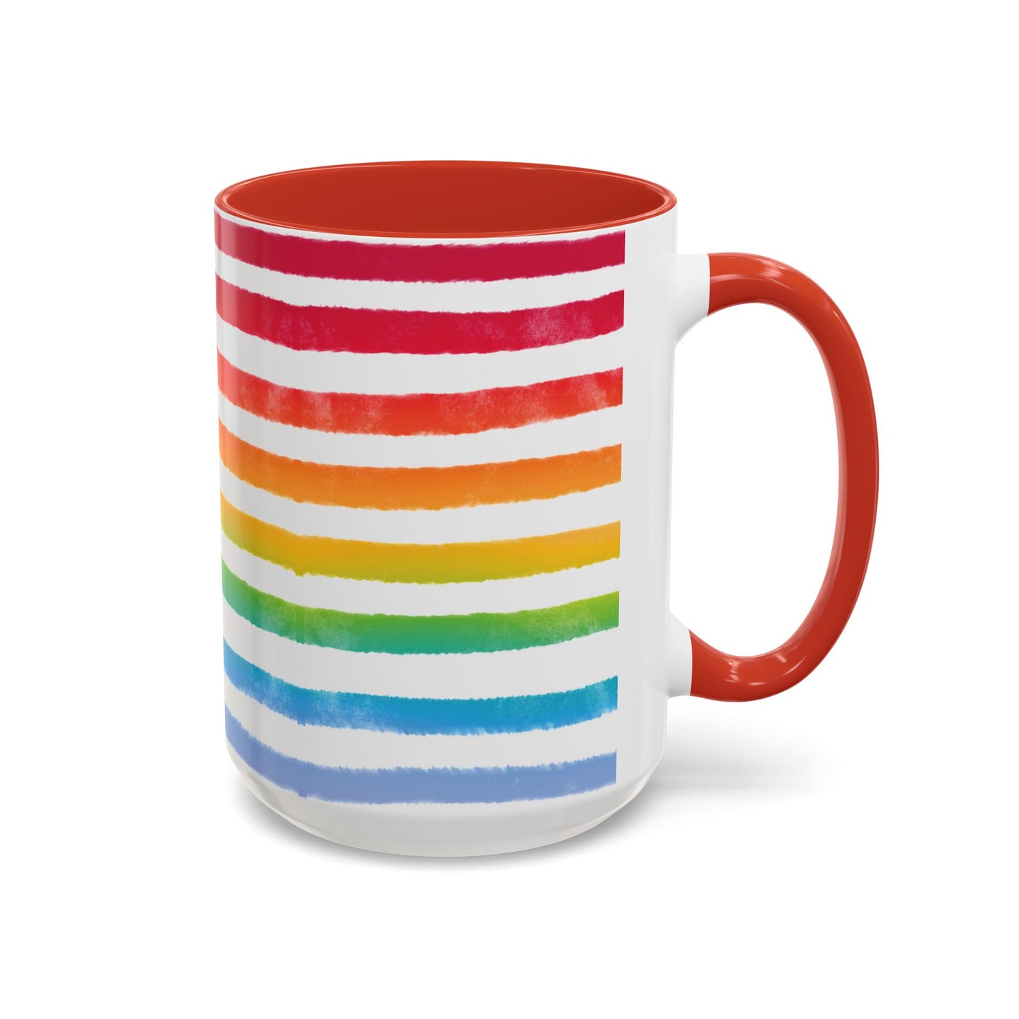 🌈 Bold Rainbow Stripes Pride Mug | 11oz/15oz | Purple Accent