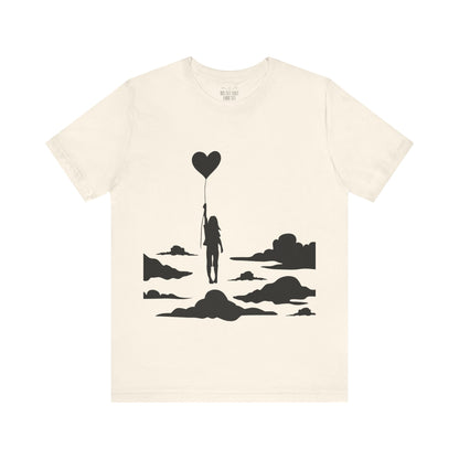 🎈 Up and Away Tee – Heart Balloon Silhouette