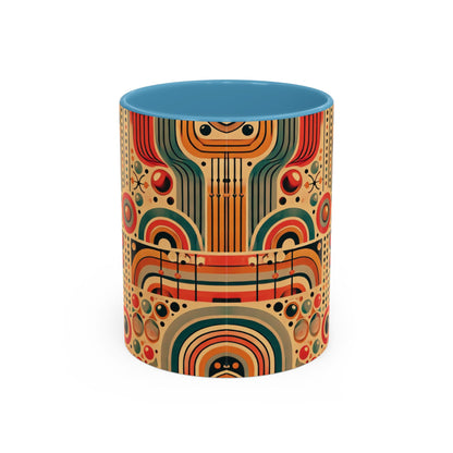 🌿 Retro Boho Accent Coffee Mug | 11oz & 15oz Ceramic Cup | Custom Colors Available