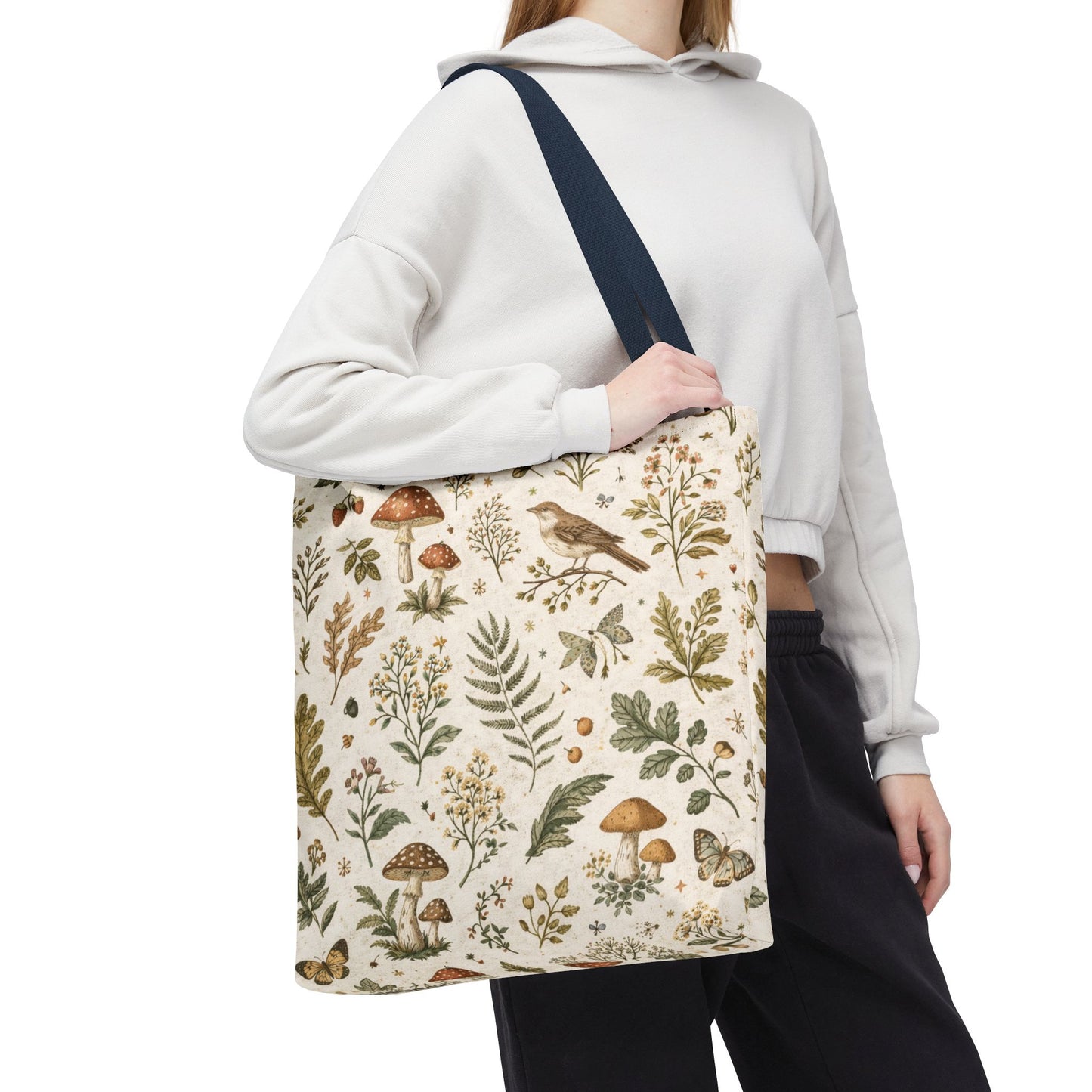 Cottagecore Botanical Canvas Tote Bag