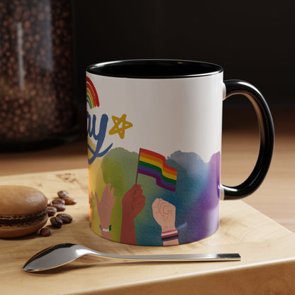 Bold Pride Accent Mug | Fun LGBTQ+ Gift | 11oz & 15oz Options