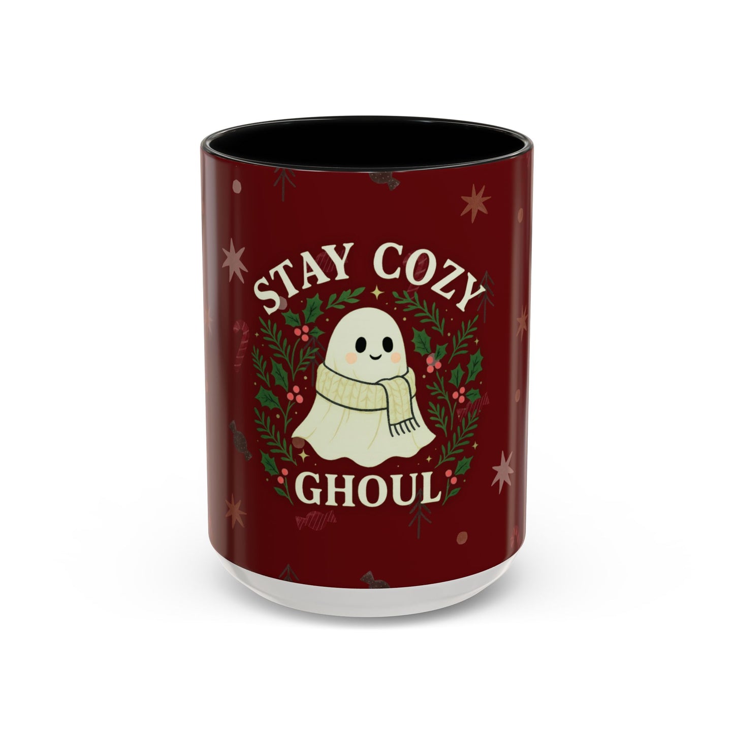 Stay Cozy Ghoul Ghost Holiday Coffee Mug – Funny Cute Christmas Accent Mug