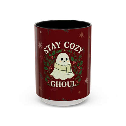 Stay Cozy Ghoul Ghost Holiday Coffee Mug – Funny Cute Christmas Accent Mug