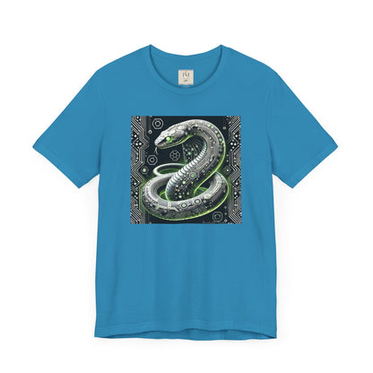 Cyber Snake Unisex Short Sleeve Tee - Futuristic Design for Tech Enthusiasts