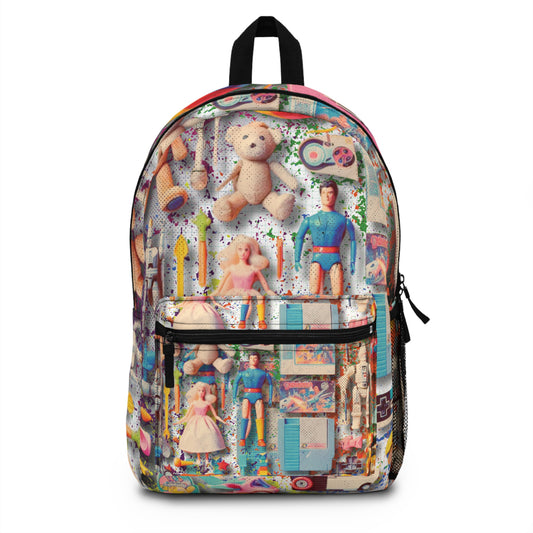 “Childhood Memories” – Nostalgic Toy Print Bag - White
