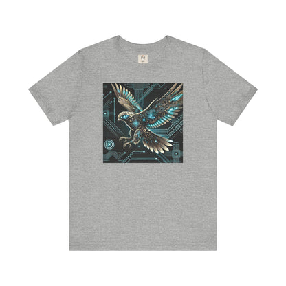 Futuristic Falcon Tech Tee - Unisex Short Sleeve Jersey Shirt - Cyber Falcon