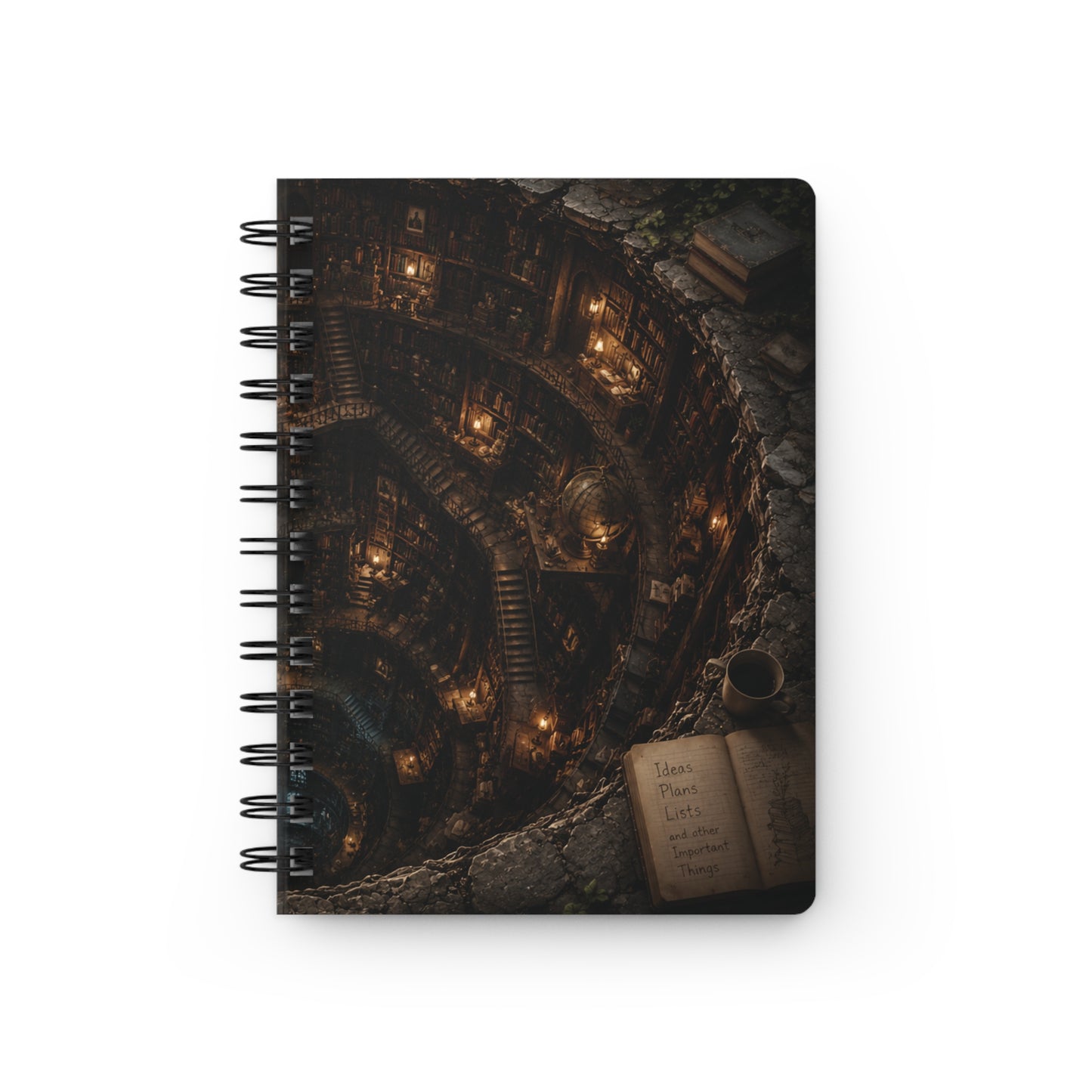 The Library Below Spiral Journal – Dark Academia Fantasy Notebook