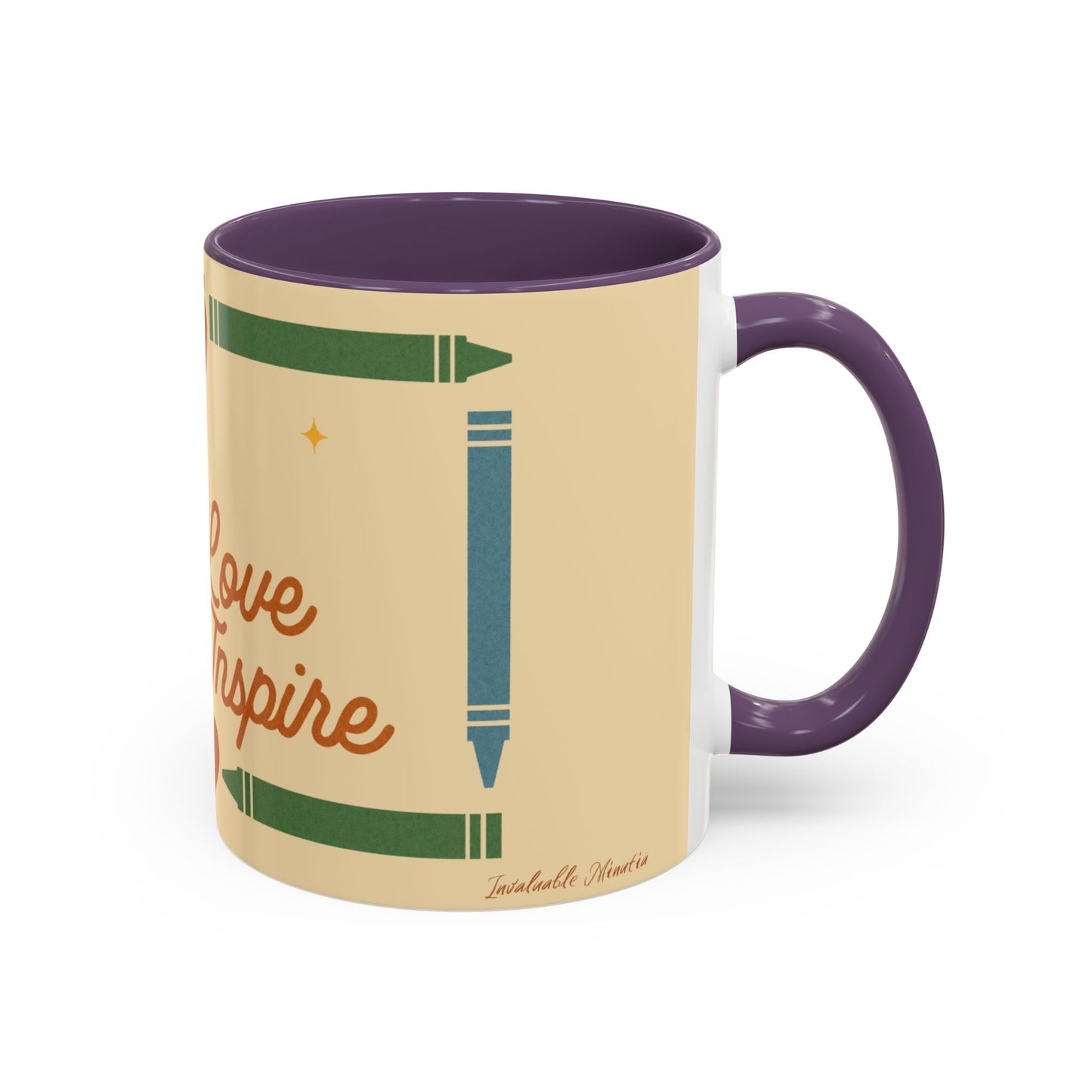 Teach Love Inspire Color Accent Mug (11oz/15oz) – Teacher Gift • Back to School • Durable Ceramic, Dishwasher & Microwave Safe