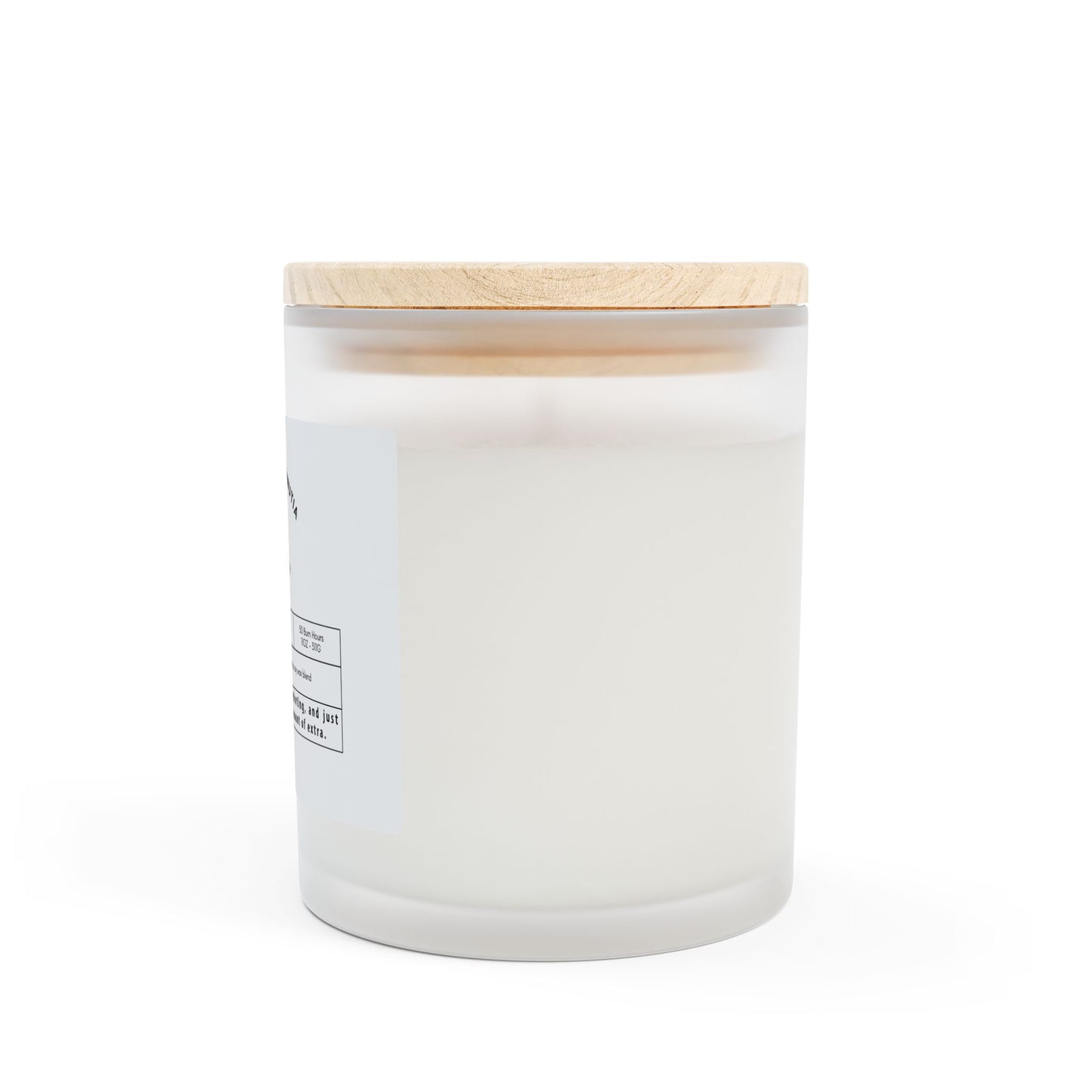 11oz Frosted Glass Natural Soy Wax Candle with Wooden Wick – Available in 9 Scents