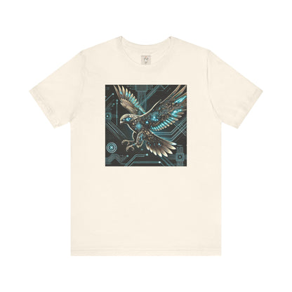 Futuristic Falcon Tech Tee - Unisex Short Sleeve Jersey Shirt - Cyber Falcon