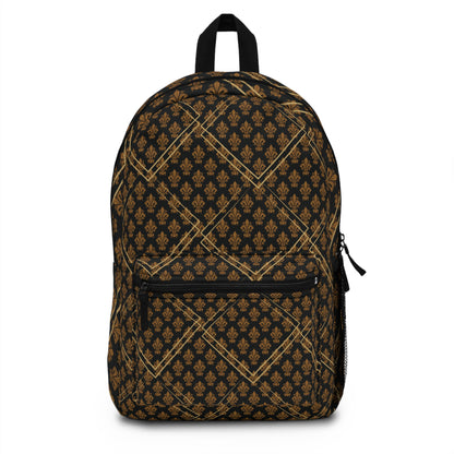 Luxury Fleur-de-Lis Pattern All Over Print Backpack - Durable, Stylish, and Waterproof