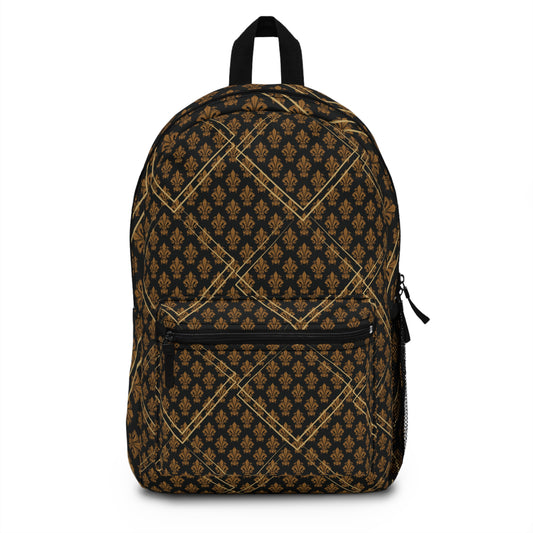 Luxury Fleur-de-Lis Pattern All Over Print Backpack - Durable, Stylish, and Waterproof