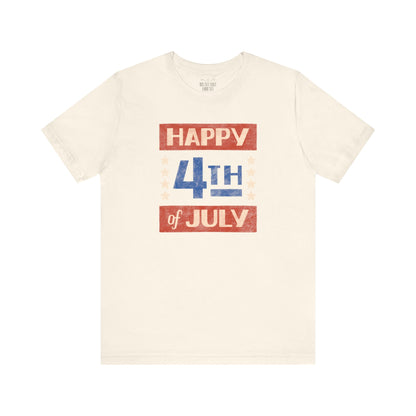 Happy 4th / Land of the Free Tee – Dual-Sided Print – Unisex Bella + Canvas Jersey T-Shirt