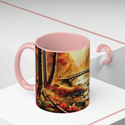 Cozy Autumn Cabin Mug | Fall Vibes Accent Coffee Mug (11oz/15oz)