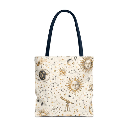 Celestial Sun & Moon Canvas Tote Bag