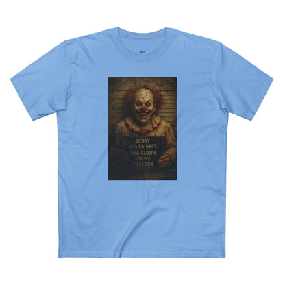 Creepy Clown Mugshot T-Shirt – Premium AS Colour 5001 Horror Tee