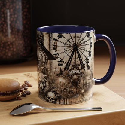 Creepy Circus Witch Mug | Vintage Halloween Accent Coffee Mug (11oz/15oz)