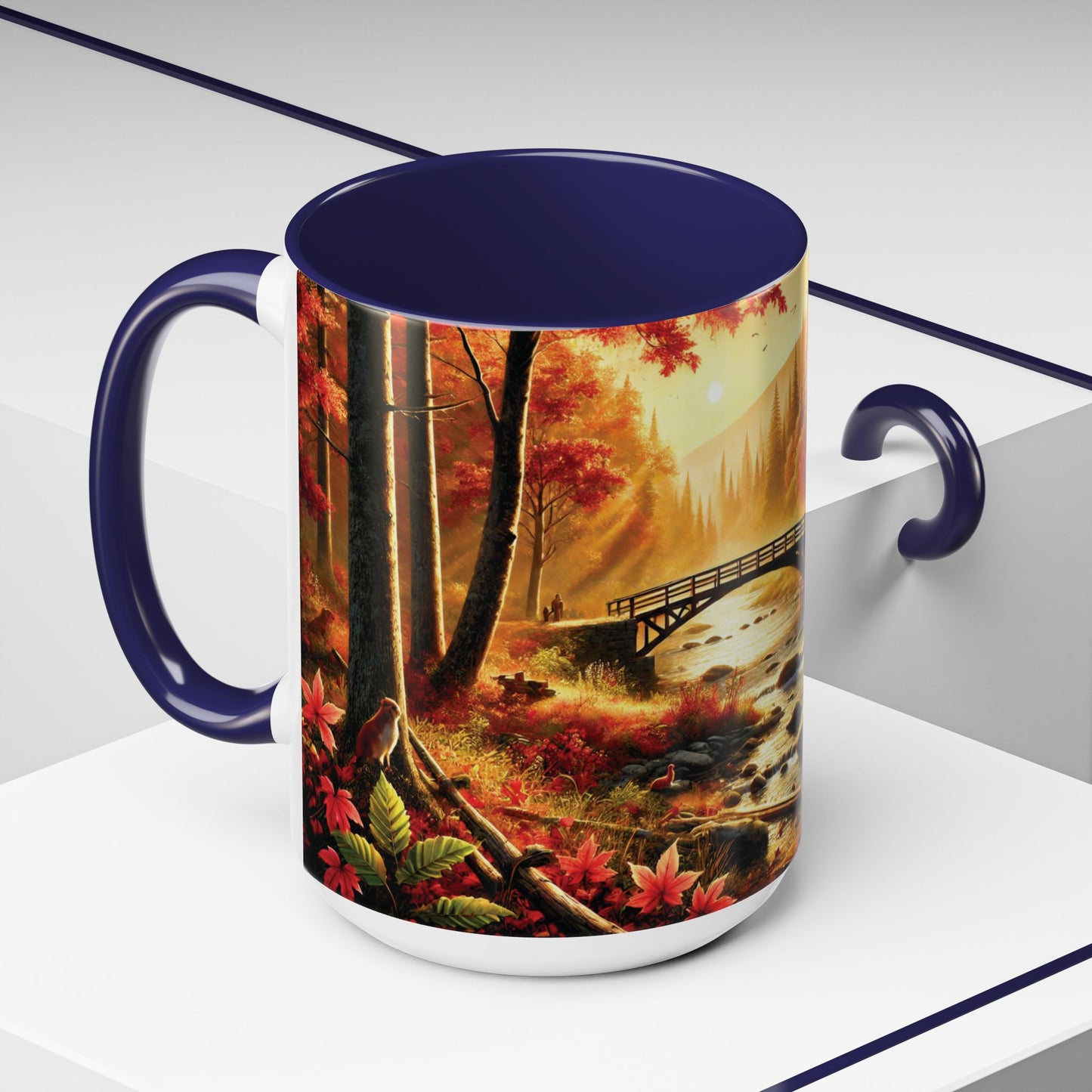Cozy Autumn Cabin Mug | Fall Vibes Accent Coffee Mug (11oz/15oz)