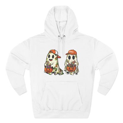 Trick-or-Treater Ghost Hoodie – Cute Camo Halloween Design | Premium Fleece (Front & Back Print) – Lane Seven LS14001