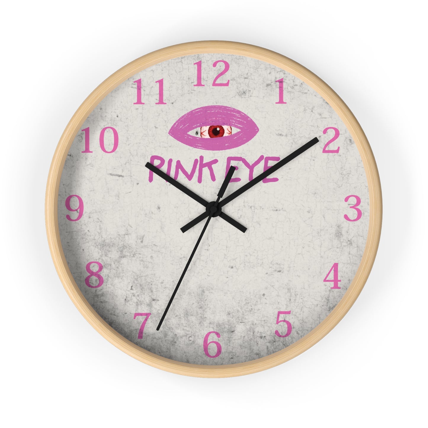 10" Pink Eye Wall Clock