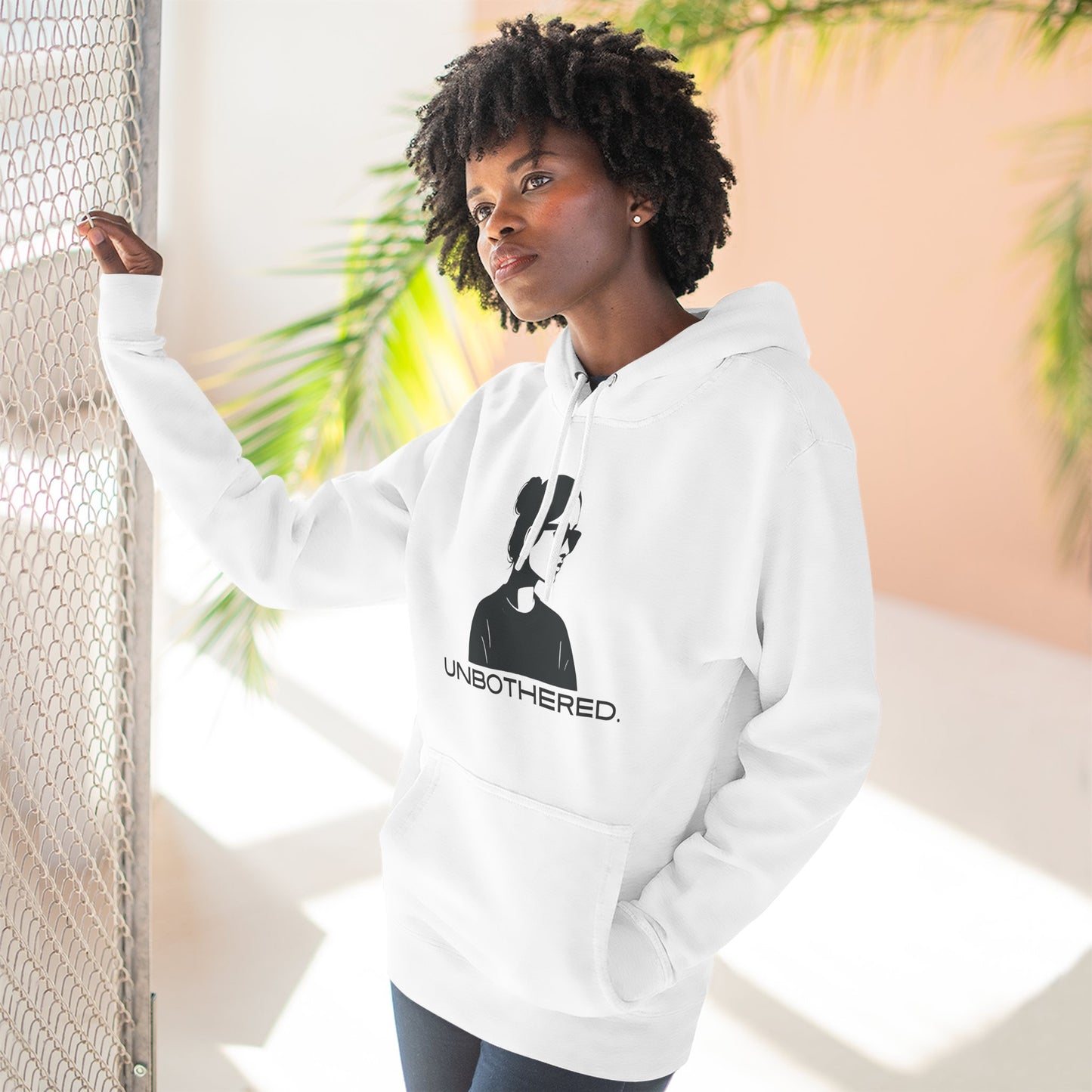 UNBOTHERED Hoodie | Minimalist Silhouette Graphic Unisex Pullover