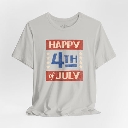 Happy 4th / Land of the Free Tee – Dual-Sided Print – Unisex Bella + Canvas Jersey T-Shirt