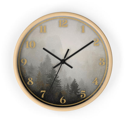 Fog & Pines Minimalist Forest 10" Wall Clock