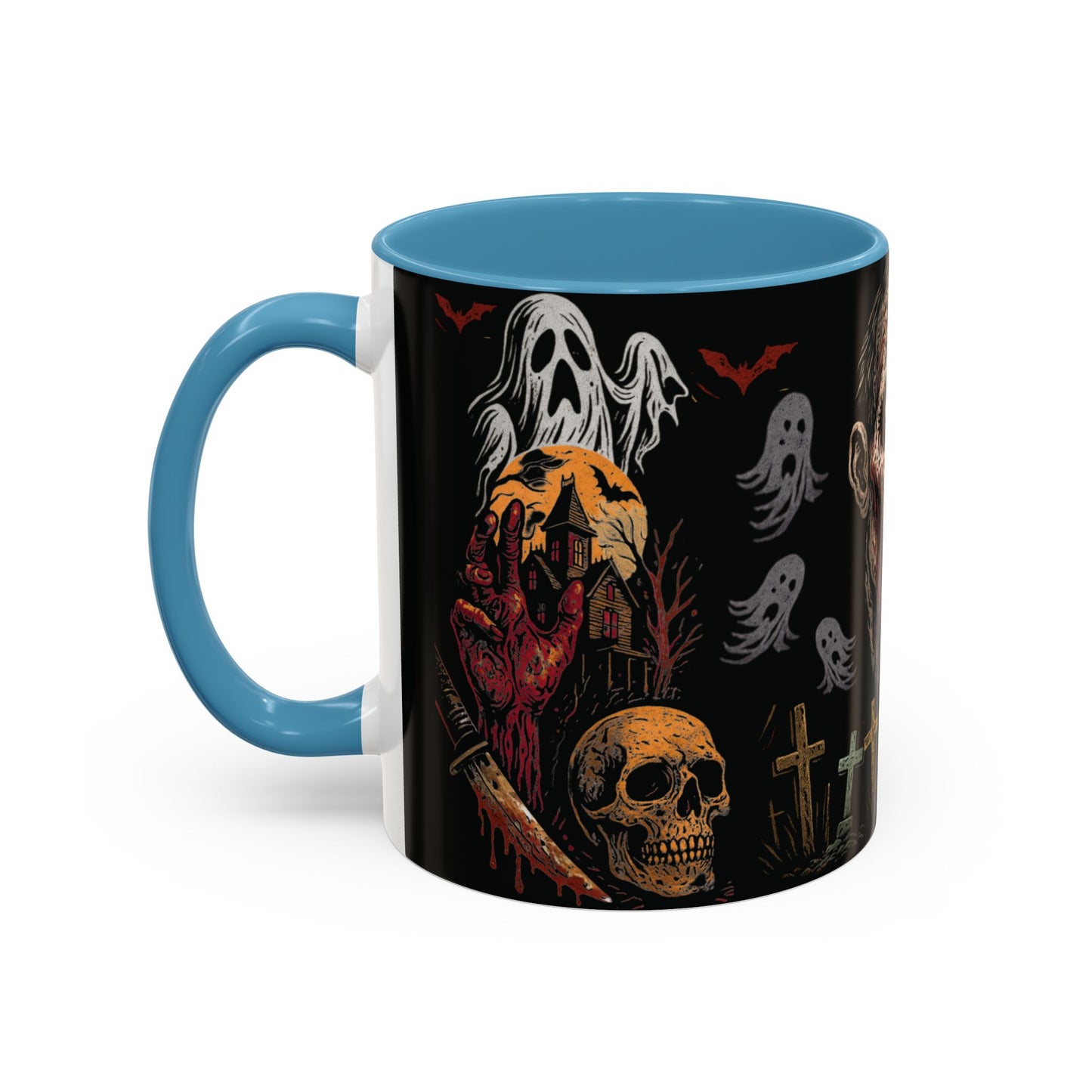 Horror Coffee Mug – Zombie Graveyard Halloween Design – 11oz & 15oz Ceramic – Creepy Goth Kitchen Decor