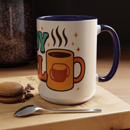 Study Fuel Color Accent Mug (11oz/15oz) – Retro Teacher/Student Coffee Cup • Back to School • Durable Ceramic