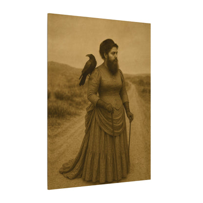Bearded Lady with Crow – Matte Canvas Print (Gallery-Wrapped) 0.75"