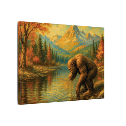 Bigfoot Lake Canvas Print – Autumn Mountain Landscape, Boutique Fine Art Style, Horizontal Nature Wall Art