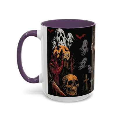 Horror Coffee Mug – Zombie Graveyard Halloween Design – 11oz & 15oz Ceramic – Creepy Goth Kitchen Decor