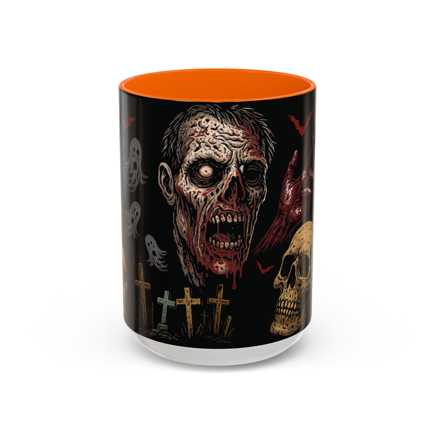 Horror Coffee Mug – Zombie Graveyard Halloween Design – 11oz & 15oz Ceramic – Creepy Goth Kitchen Decor