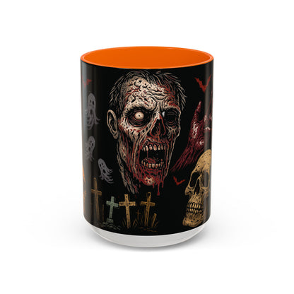 Horror Coffee Mug – Zombie Graveyard Halloween Design – 11oz & 15oz Ceramic – Creepy Goth Kitchen Decor