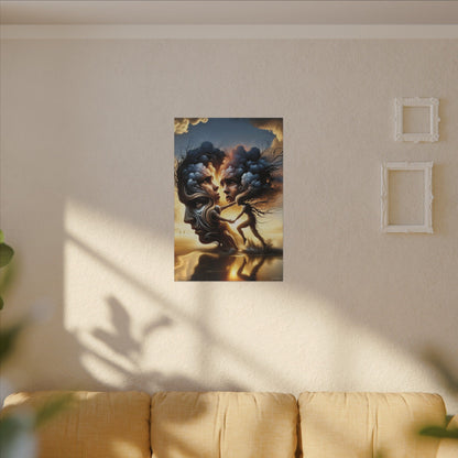 The Insatiable Lovers – Surreal Fantasy Canvas Wall Art | Premium Stretched Print
