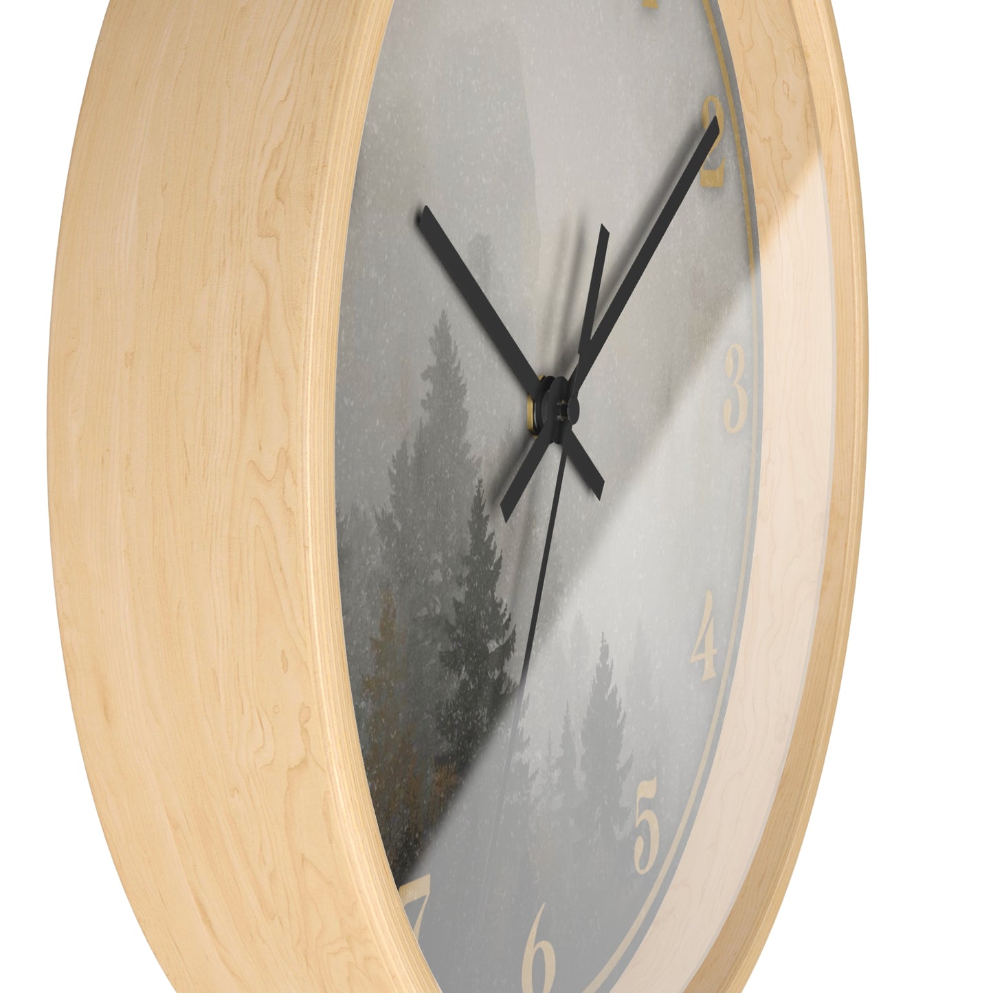 Fog & Pines Minimalist Forest 10" Wall Clock
